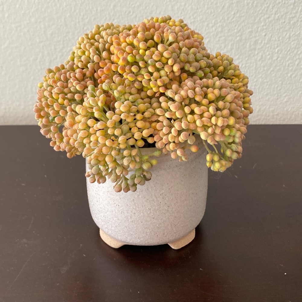 Decorative Potted Faux Flowers With Footed Pot Great For Home Decor